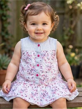Cutey Couture Floral Print Ruffle Dress Size 18-24 Months